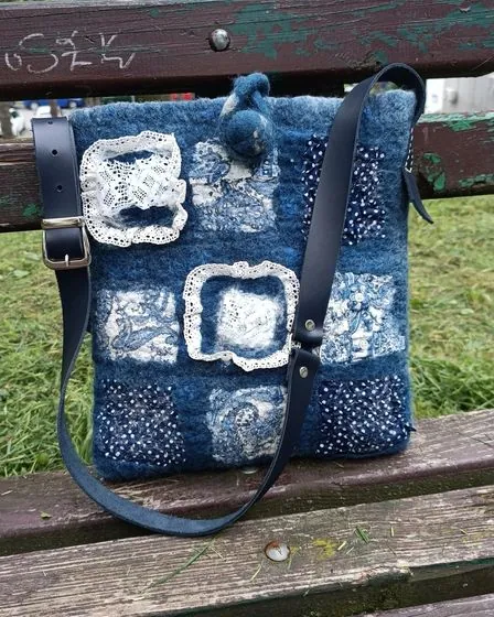 Woolkica felted indigo bag